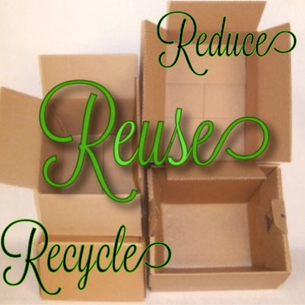 I reuse boxes and envelopes! Reduce, reuse, recycle!